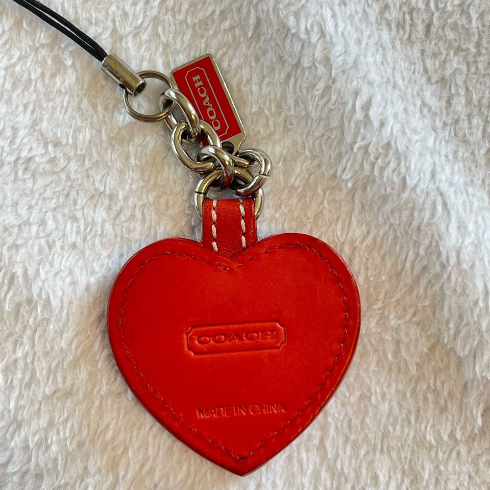 Coach collector Heart Keychain Calf Hair Animal Print Charm - Picture 6 of 6